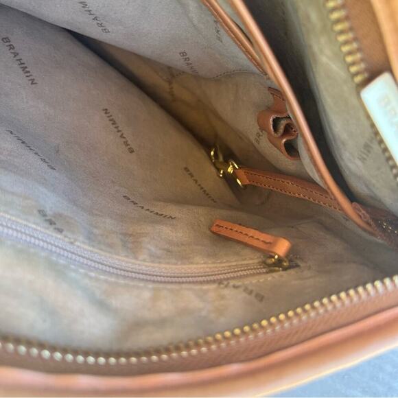 BRAHMIN Leather Woven Remy Bag, AUTHENTIC LUXURY, Brown - Picture 6 of 9